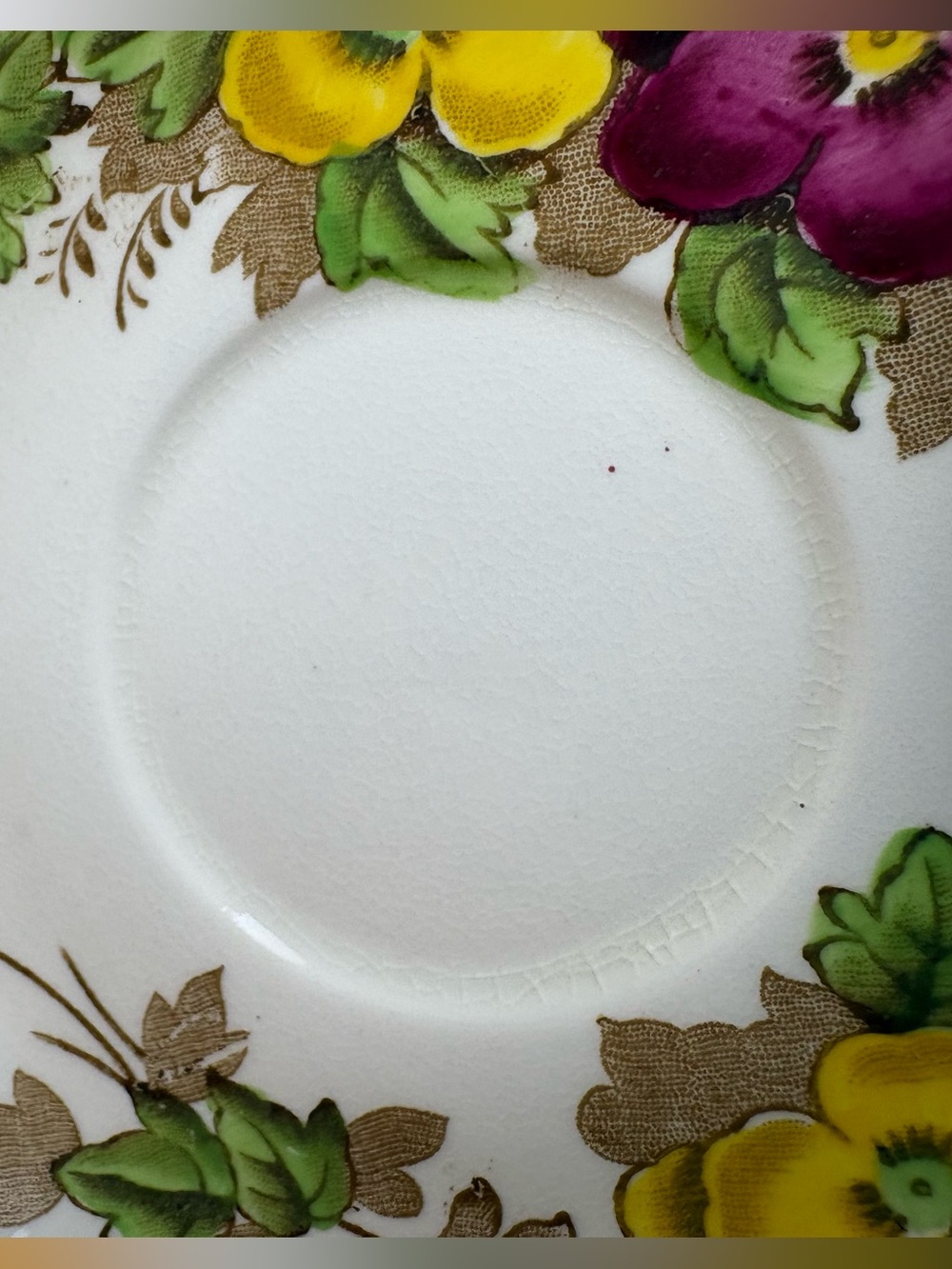 Vintage Sailsbury Fine Bone China Teacup and Saucer Set in the “Pansy” Pattern - Picture 3 of 6